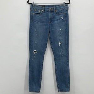 J. Crew Midrise Distressed Toothpick Denim Jeans Size 29